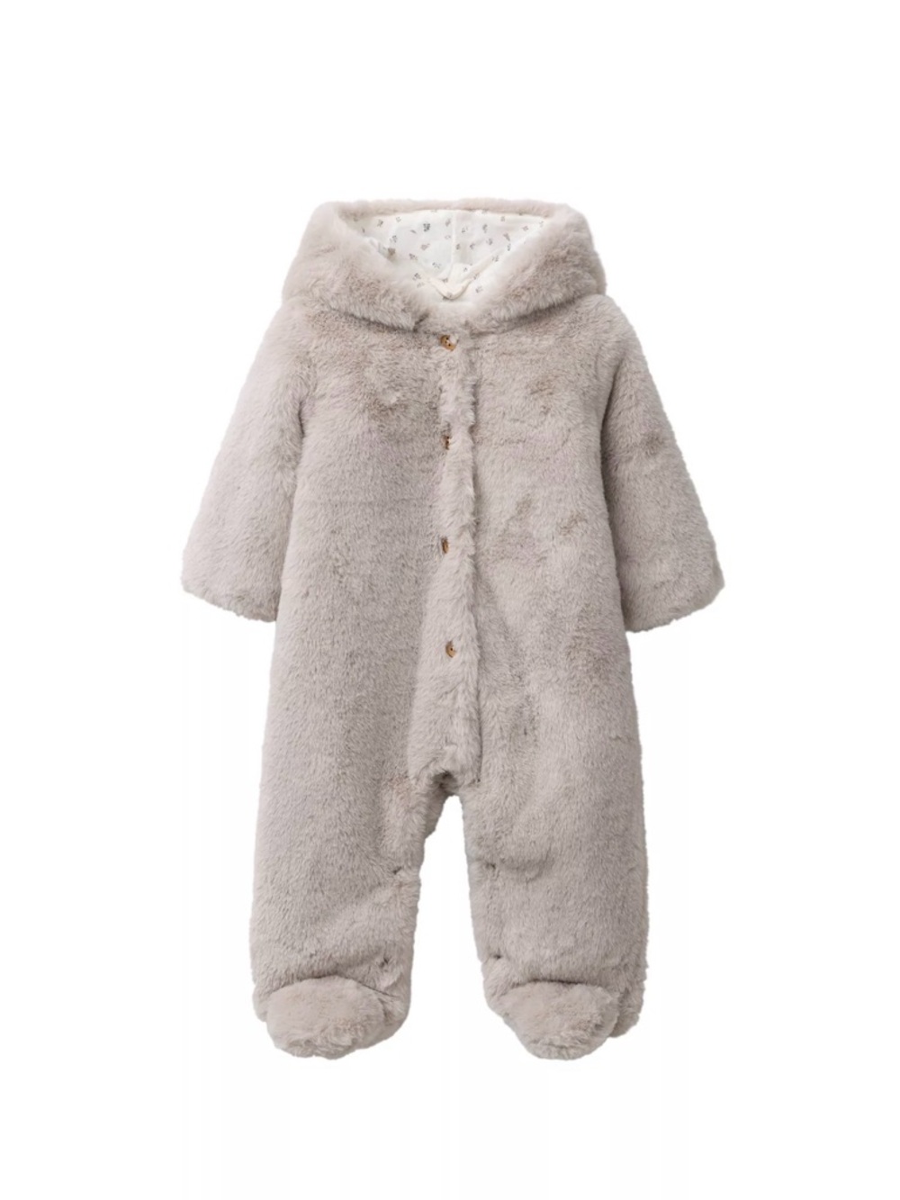 ZARA • Plush Hooded Baby Romper/Bunting